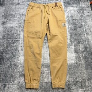 Flag Nor Fail Forever Joggers Adult Large Khaki Heavyweight Cotton Tapered Pants